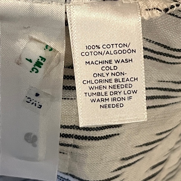 LOFT Slubbed Cotton Monochrome White and Gray Striped Mini Dress - Picture 9 of 10